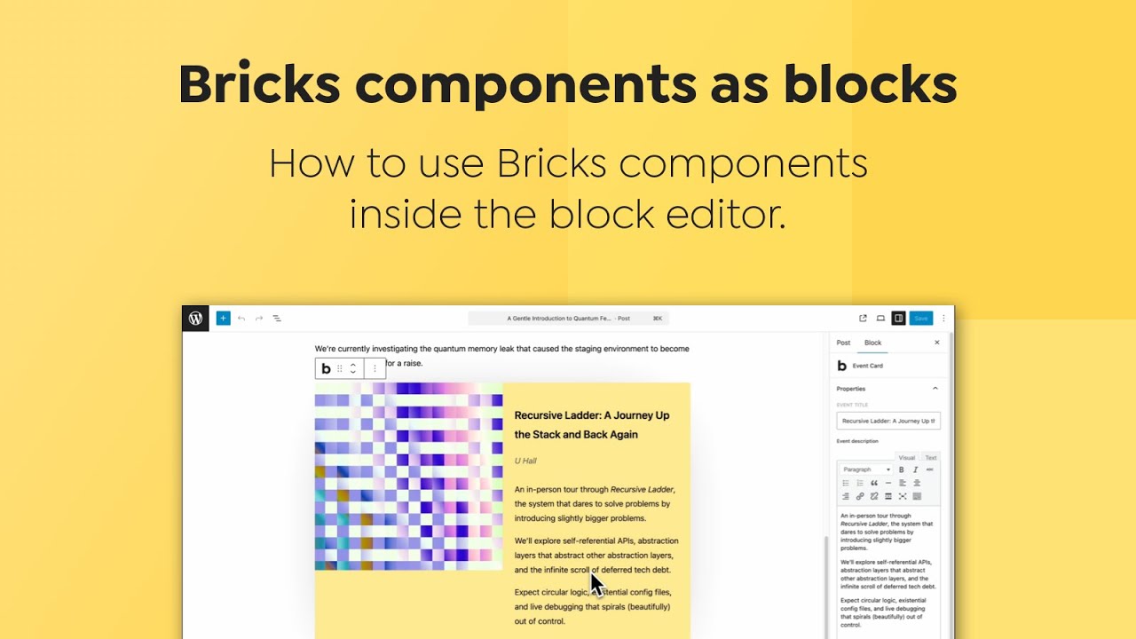 Bricks - Components as blocks