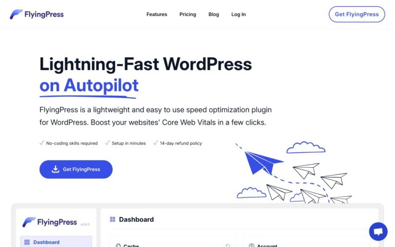 FlyingPress Homepage Screenshot