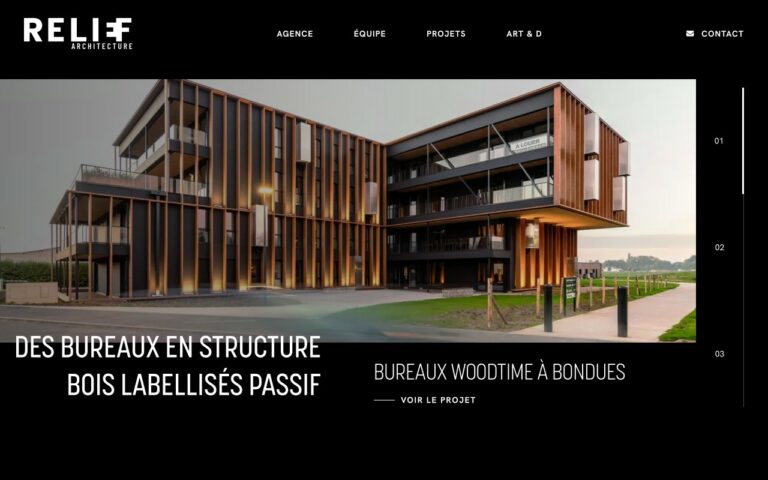 RELIEF architecture Homepage Screenshot