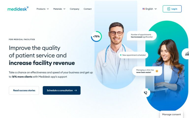 Medidesk Homepage Screenshot