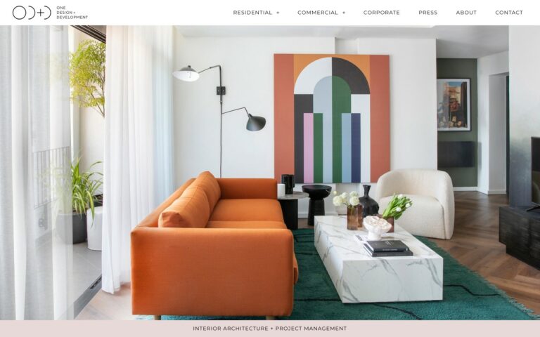 One Design + Development Homepage Screenshot