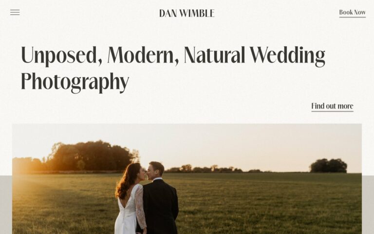 Dan Wimble Photography Homepage Screenshot