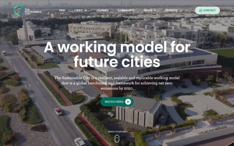 The Sustainable City Homepage Screenshot
