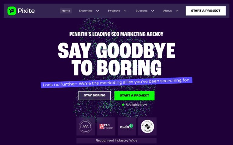 Pixite Homepage Screenshot