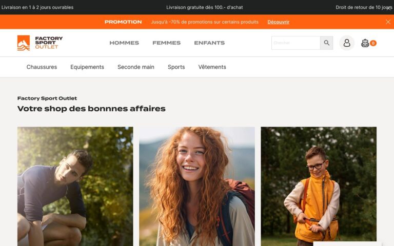 Factory Sport Outlet Homepage Screenshot
