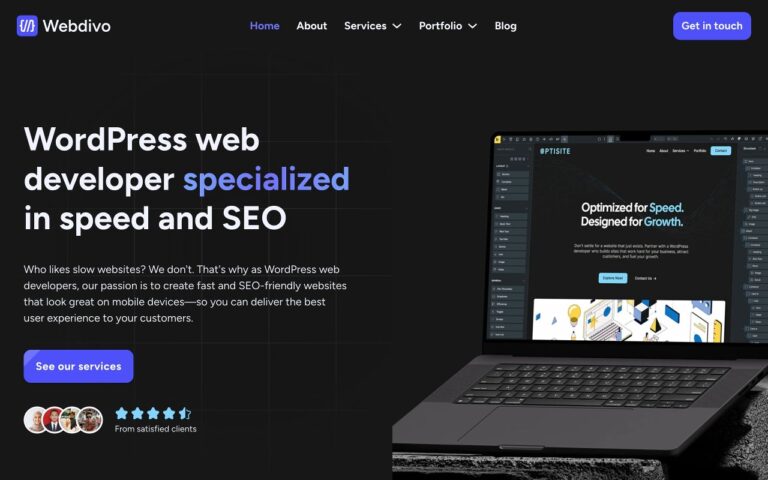 Webdivo Homepage Screenshot