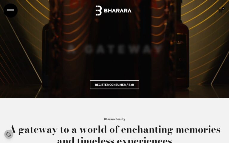 Bharara Beauty Europe Homepage Screenshot