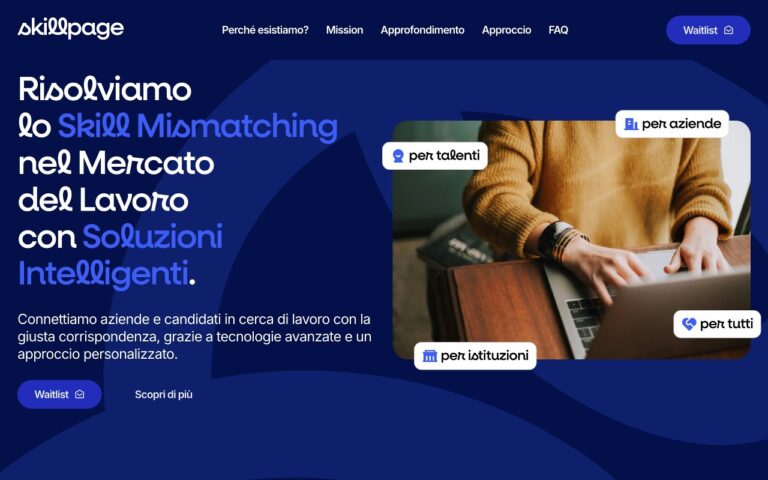 Skillpage Homepage Screenshot