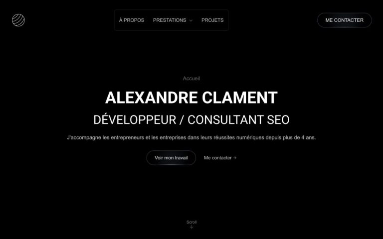 Alexandre Clament Homepage Screenshot