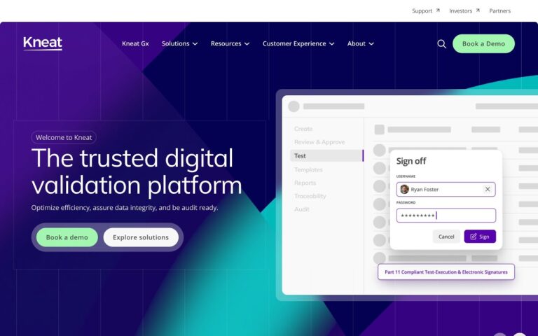 Kneat Solutions Homepage Screenshot