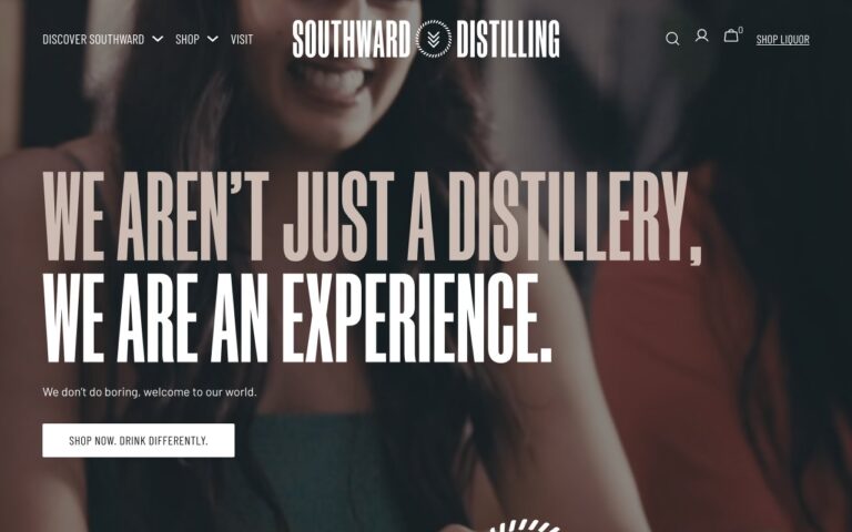 Southward Distilling Homepage Screenshot