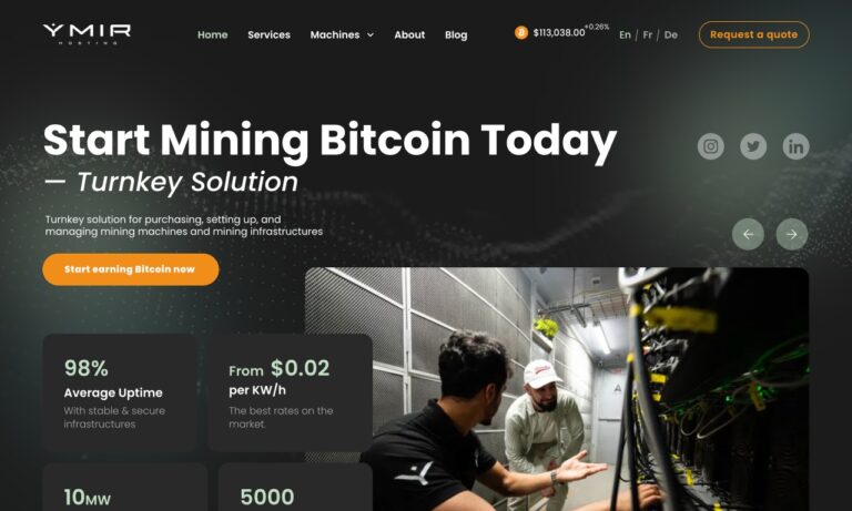 Ymirhosting Homepage Screenshot
