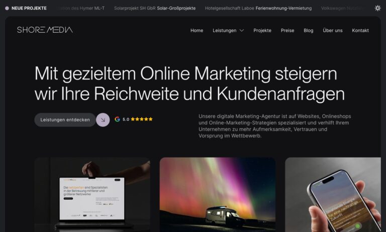 Shoremedia Homepage Screenshot
