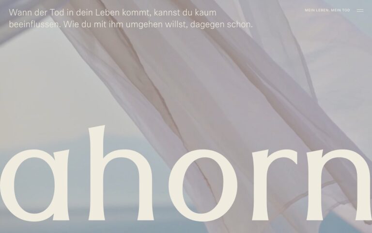 ahorn Homepage Screenshot