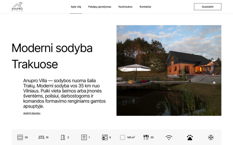 Anupro Villa Homepage Screenshot