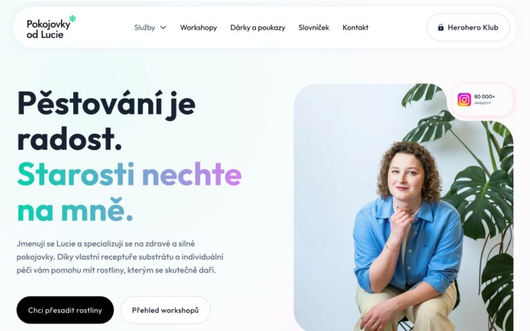 Pokojovky od Lucie Homepage Screenshot