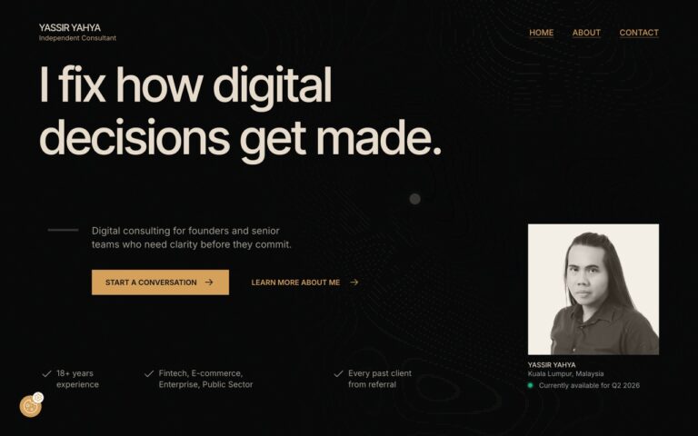 Yassir Yahya Homepage Screenshot