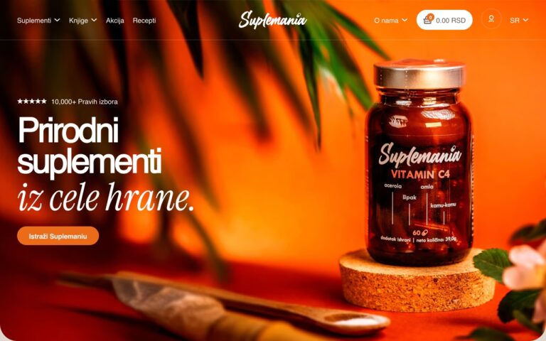 Suplemania Homepage Screenshot