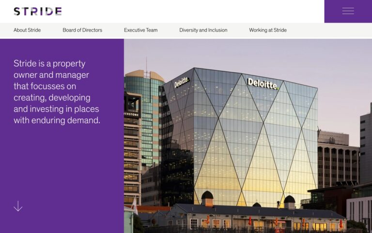 Stride Property Homepage Screenshot